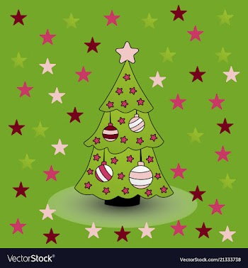 Decorated christmas tree vector image