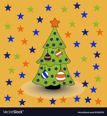 Decorated christmas tree vector image