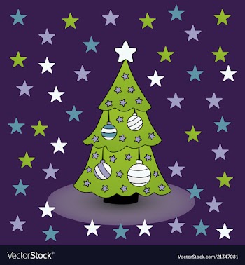 Decorated christmas tree vector image