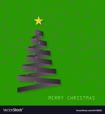 Decorated christmas tree with decoration balls vector image