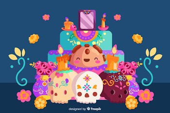 Decoration for día de muertos background Free Vector