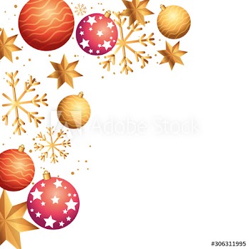 decoration of christmas with balls and icons design