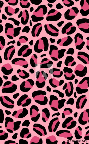 Decorative animal seamless pattern with pink leopard coat texture
