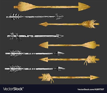 decorative arrows indians and feather tip