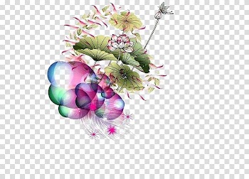 Decorative arts Graphic arts Ornament, Exquisite lotus and lotus leaf color circle buckle-free material transparent background PNG clipart