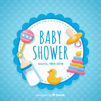 Decorative baby shower concept Free Vector