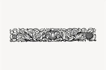 Decorative botanical divider illustration clipart | Free Vector - rawpixel
