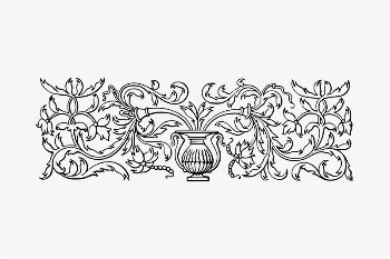 Decorative botanical divider illustration clipart | Free Vector - rawpixel