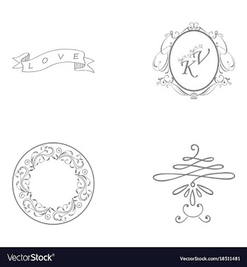 Decorative calligraphic elements floral dividers vector image