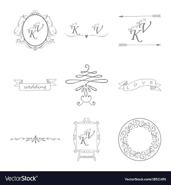 Decorative calligraphic elements floral dividers vector image