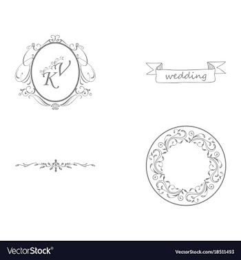 Decorative calligraphic elements floral dividers vector image