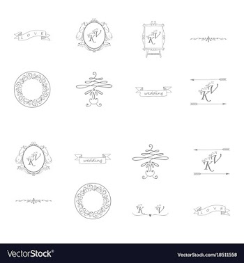 Decorative calligraphic elements floral dividers vector image