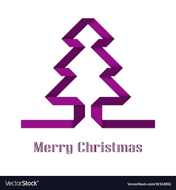  					Decorative christmas tree of paper tape vector image														
