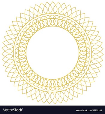 Decorative circle line art frames for design vector image