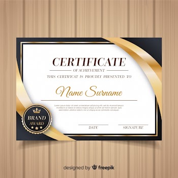 Decorative diploma template with golden elements
