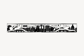 Decorative divider drawing, city illustration | Free Vector Illustration - rawpixel