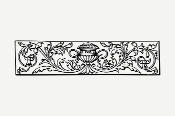 Decorative divider drawing, vintage illustration | Free PSD Illustration - rawpixel