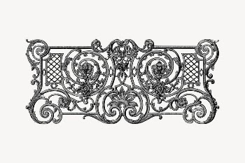 Decorative fence collage element, drawing | Free Vector Illustration - rawpixel