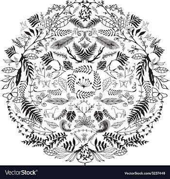 Decorative Floral Circle vector image