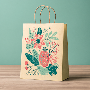 Decorative Floral Paper Bag