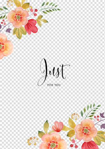 Decorative Flower Border Wedding Watercolor Invitation Pattern