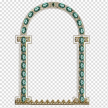 Decorative frames , green arch transparent background PNG clipart