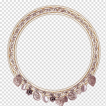 Decorative frames , silver-colored charm bracelet illustration transparent background PNG clipart