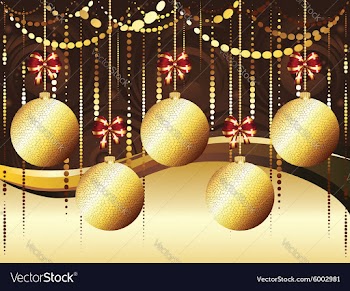 Decorative Gold Xmas Balls vector image