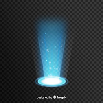 Decorative light portal effect on transparent background Free Vector