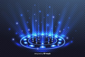 Decorative light portal effect on transparent background Free Vector