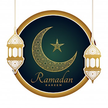 Decorative moon with lamps for ramadan kareem Free Vector