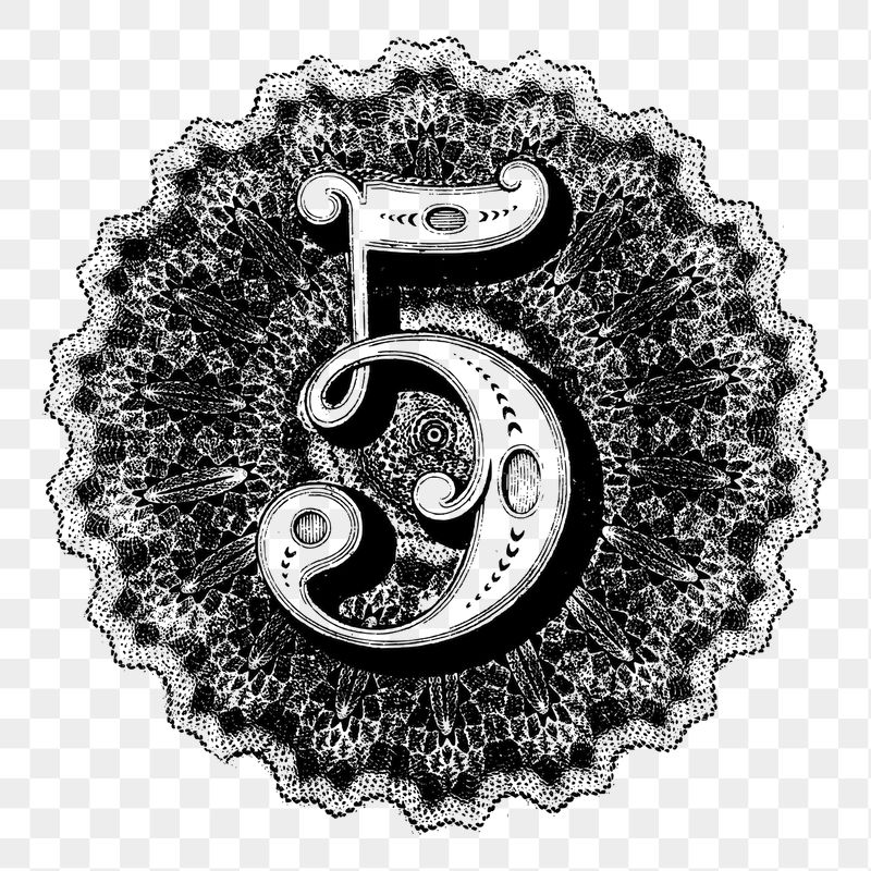 Decorative number 5 png sticker | Free PNG - rawpixel