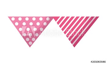 decorative pennant triangle dots stripes hang vector illustration