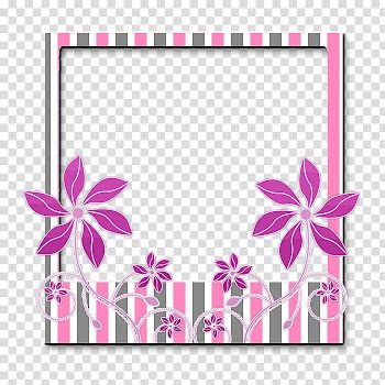 Decorative Polaroid Frame, pink and white floral frame transparent background PNG clipart