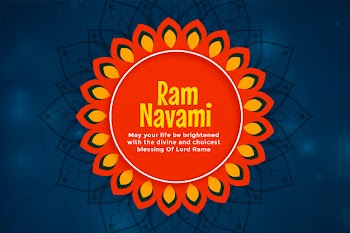 Decorative ram navami festival greeting background Free Vector