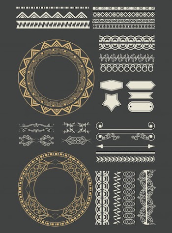 Decorative ribbon emblems cartoon Free Vector