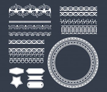Decorative ribbon emblems cartoon Free Vector