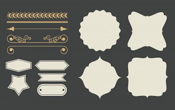 Decorative ribbon emblems cartoon Free Vector