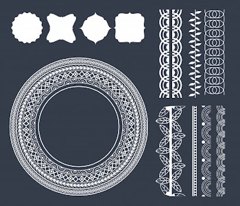 Decorative ribbon emblems cartoon Free Vector