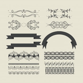 Decorative ribbon emblems cartoon Free Vector