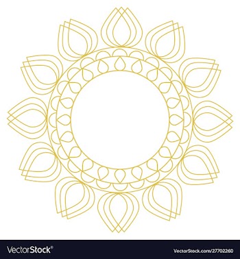 Decorative round line art frames for design vector image