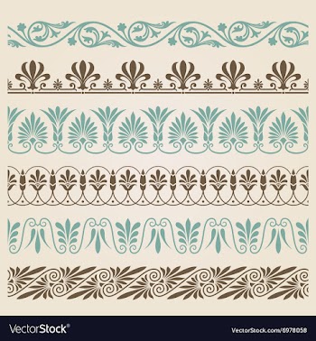  					Decorative seamless borders set vector image														