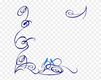 Decorative Swirl Blue Bird Svg Clip Arts 600 X 588 - Page Borders In Word