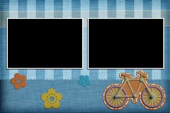 Decorative template with photo frames. Scrapbook, photobook concept