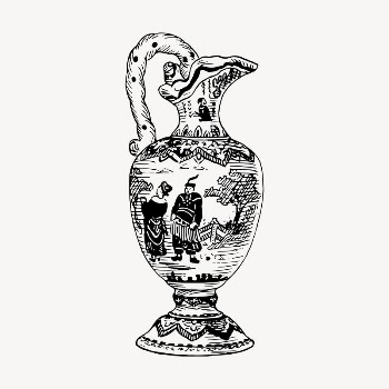 Decorative urn clipart, vintage hand | Free Vector - rawpixel