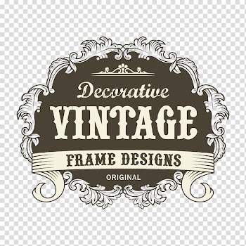 Decorative Vintage Frame Designs logo, Logo Retro style Illustration, Dark England Retro style border transparent background PNG clipart