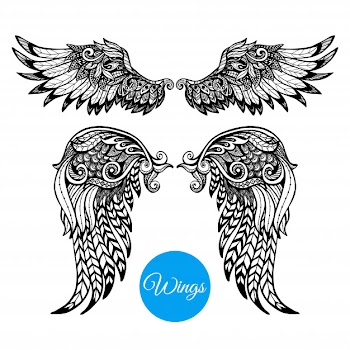 Decorative wings set Free Vector