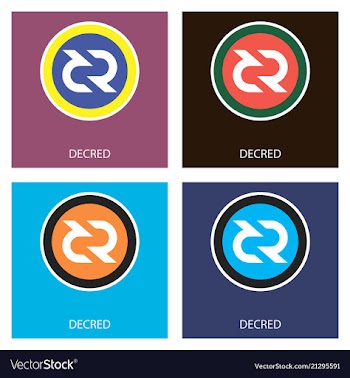 Decred coin cryptocurrency sign vector image