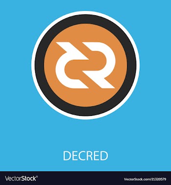Decred coin cryptocurrency sign vector image