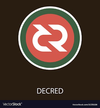 Decred coin cryptocurrency sign vector image